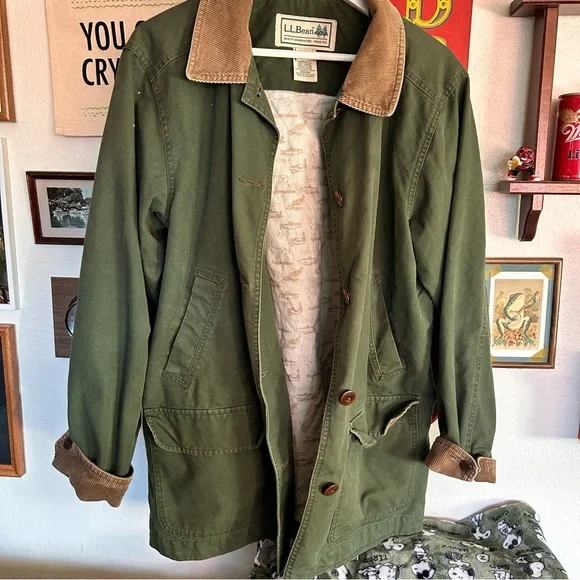 L.L Bean Adirondack Jacket Barn
Chore Green Coat Animal Graphic Lined Women’s L - Picture 7 of 12